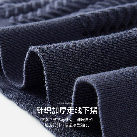 杉杉短袖T恤男POLO领微弹舒适透气桑蚕丝针织休闲上衣