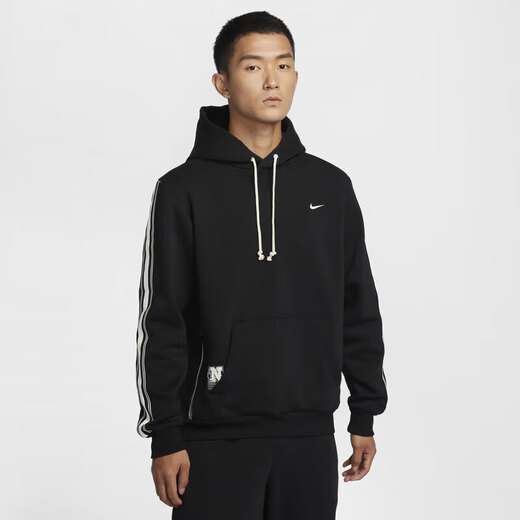 Nike-Paar Sweatshirt Herren und Frauen Herbst und Winter Lauftraining Sportswear Kapuzeplüsch Plüsch verdickter warmer Pullover HJ3882-010 Schwarzes Innenfutter m