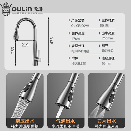 
OBELLIN sink large single tank kitchen washing basin nano large single tank sink Taichung basin thickened panel Galaxy grey handmade slot 9140H double induction pull faucet 9903G right side water fall_reserved faucet water purification hole with cutting board