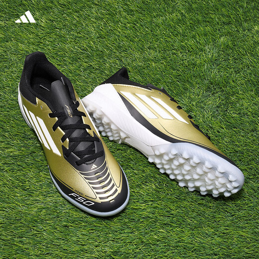 阿迪达斯Adidas儿童足球鞋F50中端TF碎钉LEAGUE TF J 比赛训练球鞋 黑金特别版IG9277 38