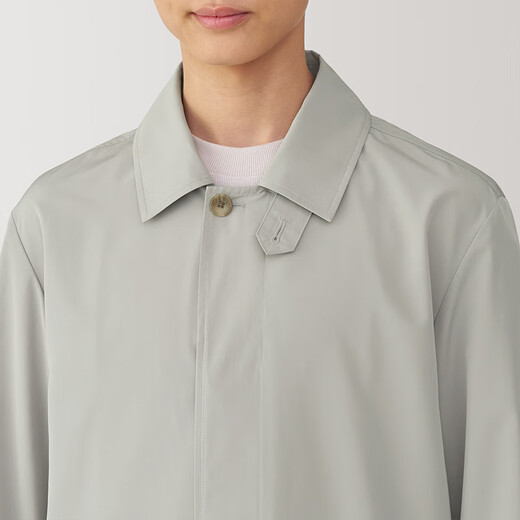 无印良品（MUJI） 男式 不易沾水 立领大衣风衣外套男中长款25年春季AD0WUC5S 淡黄色 S (165/84A)