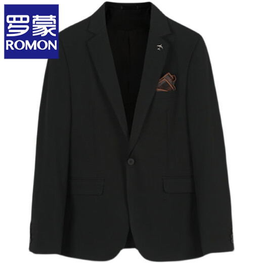 ROMON Groom's Suit Men's Business Professional Formal Wedding Dress Casual British Style Slim Suit Men's Jacket Medium Gray Two Buttons Suit Jacket XL 124-134Jin Jin equals 0.5 kg Wear