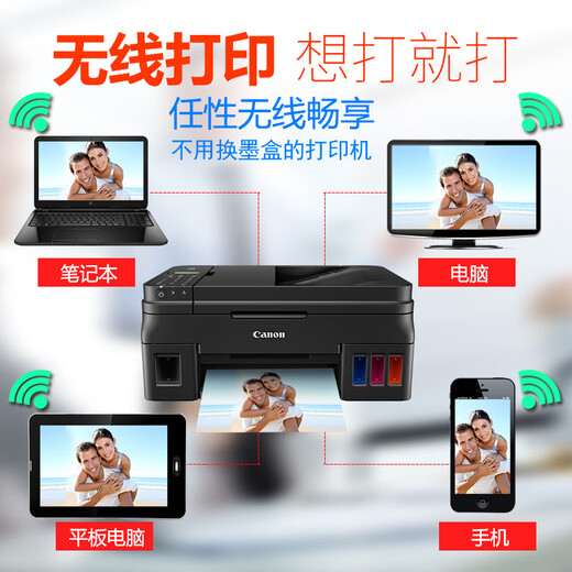 Canon G4870 ink tank color mobile phone wireless wifi photo printing, copy and scan a4 all-in-one machine g3810 G3890 original supply + 3 in 1 + automatic double-sided printing + 5G wireless package 2 (lifetime delivery of ink)