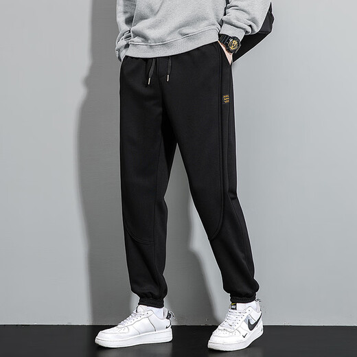 
Maine Sheng 100% pure cotton casual pants for men in spring and autumn loose breathable sports pants solid color versatile youth tying pants SD-6636 gray XL (125-140Jin [Jin equals 0.5 kg])
