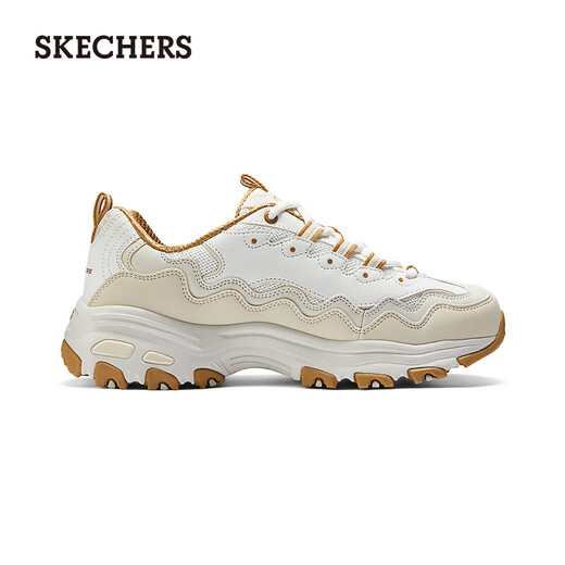 Skechers Autumn Women's Black and White Color Block Dad Shoes Casual High Rebound Sports Shoes Lace Running Panda Shoes 149792 Natural Color/Tan/NTTN 38