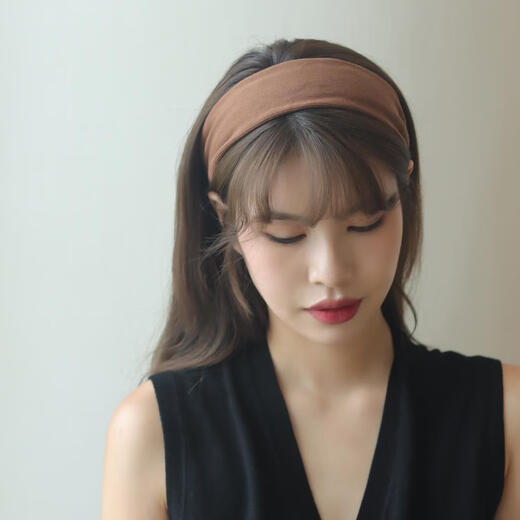 Xiao Panda French retro wide-brimmed design headband for women to absorb sweat and wash face when going out for sports internet celebrity headband high-end wide-brimmed headband dark gray in stock