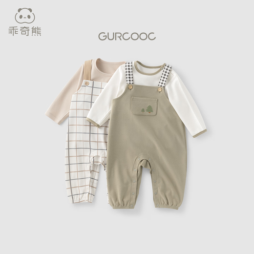 Guiqi Xiong Spring and Autumn Male and Female Baby Pure Cotton Overalls Suit Children's Casual Long-Sleeved Pants Two-piece Set