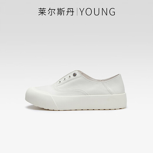 Lairsdan [Gleiches Modell in amerikanischer und westlicher Shen Mengen] Frühlings- und Sommer Neues lässiges Leder mit Dickdickern Dicks-Schuhe für Frauenschuhe Fisherman's kleine weiße Single-Schuhe 39301 Off-weiße Owl 37