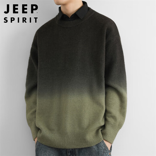 JEEP SPIRIT Jeep Sweater Men's Sweater Men's Jacket Men's Winter Base Shirt Warm Casual and Holiday Two-Piece Clothes
