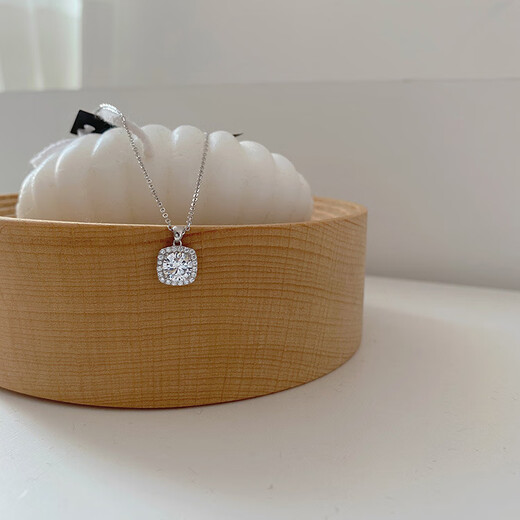 MZMZ platinum necklace women's pt950 platinum clavicle chain moissanite new pendant Valentine's Day birthday gift for girlfriend local warehouse/next day delivery-noble temperament sugar cube necklace