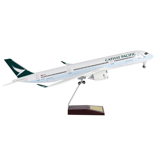 Junmin civil aviation aircraft model Cathay Pacific simulated static passenger aircraft model Airbus A350 collection gift ornaments 47CM resin without lights with wheels