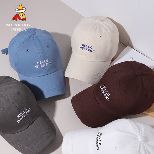 Scarecrow (MEXICAN) Spring and Autumn Versatile Sun Hat Large Head Circumference Unisex Simple Fashion Baseball Peaked Cap Beige One Size Adjustable