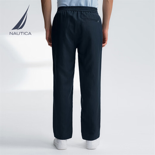 诺帝卡（NAUTICA）【大促爆款】男装25春夏新款天丝亚麻休闲裤男PO5212 藏青4NV M