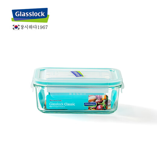 GLASSLOCK Korea imported tempered glass crisper rectangular lunch box thickened lunch box bowl 695ml