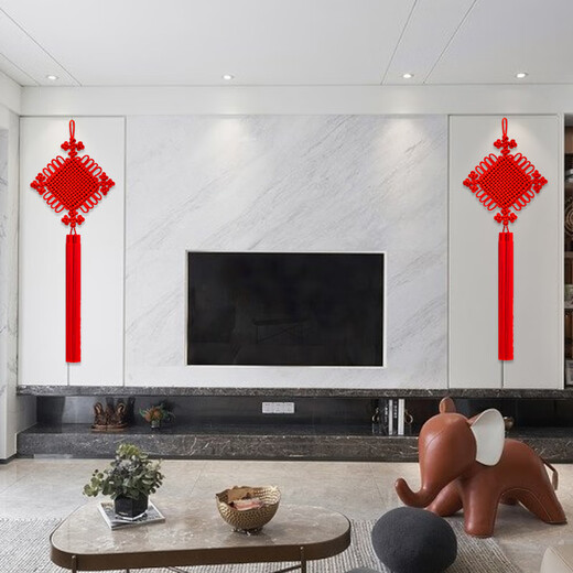 
High-end Chinese knot pendant living room TV wall entrance large size house moves to new home corridor Spring Festival flat installation decoration bold 18 plates for four seasons 13555cm