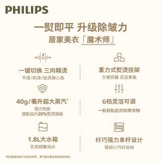 Philips Dampf-Bügelmaschine Sterilisieren und Entfernen von Milben vertikaler Hochleistungs-Bügelmaschine Haushaltsbügelmaschine Handheld-Bügelmaschine Dampfeisen Ste1050 STE1050/10 [Klasse A-Maschine] Verpackung intakt nicht ohne Boxing