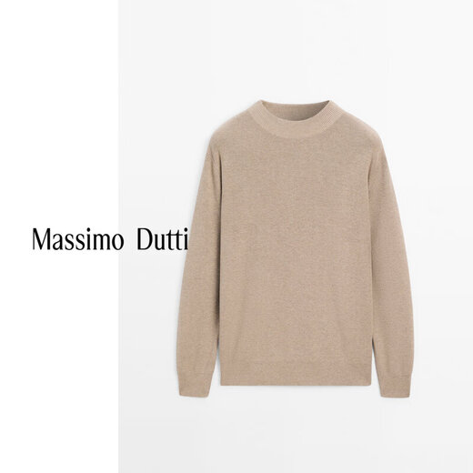 
Massimo Dutti discount upgrade 2025 men's casual simple style turtleneck sweater pullover knit sweater 00927390 Taupe M (2)