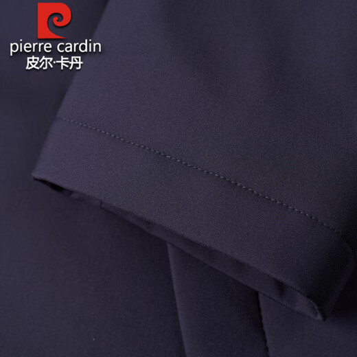 Pierre Cardin high-end business mink fur stand-up collar nikon men's rabbit fur detachable liner fur one-piece fur jacket navy blue mink sweater collar + rabbit fur liner 2XL 185