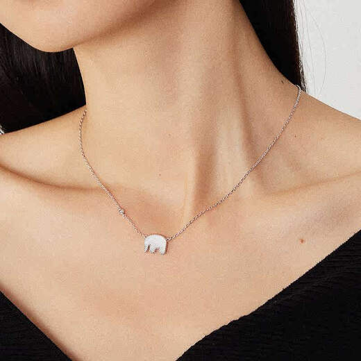 Mu Qian ONONESOWN baby elephant necklace 925 silver plated 18k gold red agate pendant New Year girlfriend gift gold/red agate