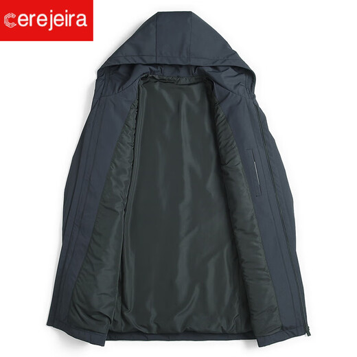 cerejeira派克服男中长款水貂整貂内胆尼克服貂皮大衣连帽中老年皮草外套厚 藏蓝色 XL 175/