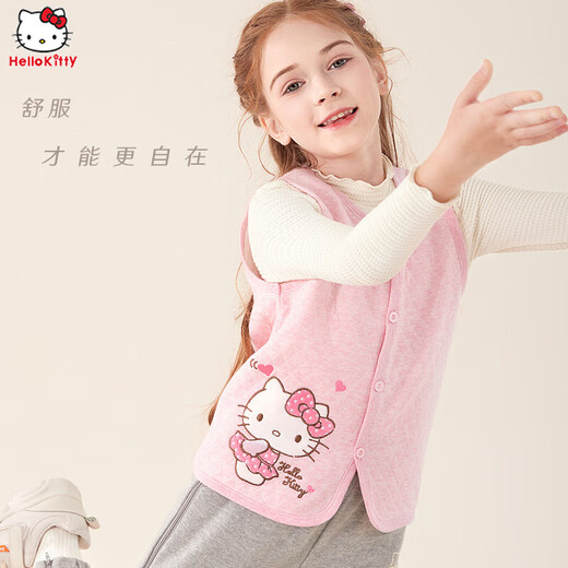 Hello Kitty Children's Vest Autumn Cotton Girls' Vest Baby Wear Inside Bottoming Outer Wear 513090 Pink 130