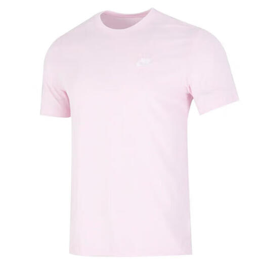 耐克（NIKE）短袖T恤男士2025春夏新款运动服针织透气圆领休闲上衣 AR4999-686粉色 L 建议身高170-175体重120-140