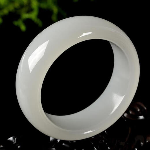Tanhai Xinjiang naturel A marchandises Hetian jade mouton graisse blanc bracelet de jade élargi et épaissi bracelet de jade bracelet pour femme bracelet pour mère Diamètre intérieur 56-59 adapté pour 110-120 Jin Jin est égal à 0,5 kg