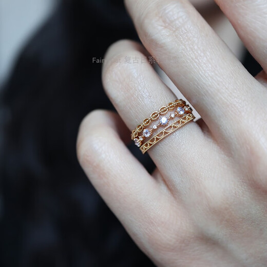 Pu Lian Xiangtao Bobo. Original beautiful natural tanzanite fairy small row diamond zircon ring 925 silver gold-plated ring Hong Kong No. 10/Yomei No. 5