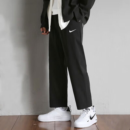Nike (Nike) pantalones para hombres 2025 pantalones deportivos de primavera y otoño pantalones casuales pantalones de trabajo pantalones rectos sueltos DJ8037 tejido de secado rápido DM6627-010 Negro M Recomendado 120-130Jin [Jin equivale a 0.5 kg]