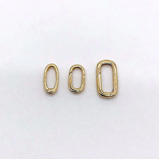 Xuecong 18K gold buckle versatile artifact pendant spring buckle K yellow K white rose gold open plain gold DIY accessories No. 3 large rectangle 18K yellow (natural color) 1