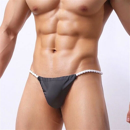 One piece of cloth underwear tattoo tattoo Japanese six-foot pants sun tanning briefs sun tanning thong M European size thin ice silk white