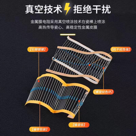 Noran 3W metal film resistor 1% color ring 100 ohms (10 pieces)