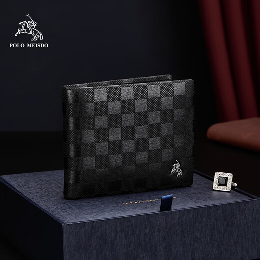 Paul mesid Herren Brieftasche Herren echtes Leder Kurzwolkereinweicher Kuhlatten-Mode-Brieftasche Geburtstagsgeschenk für Freund Ehemann Vater 8602251-1 [Hochwertige Geschenkbox]