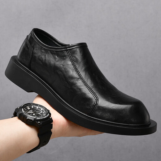 XO leather shoes for men pure cowhide 2025 autumn and winter slip-on casual leather shoes business formal casual shoes men's shoes starry sky black hand-grained cowhide 59991 42