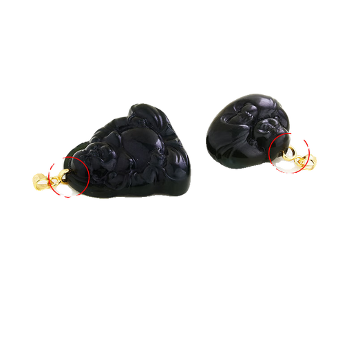 Fat Donglai same style platinum buckle 18K gold cow nostril pendant buckle jade jade rose gold gold Au750 left cow nostril extra small size