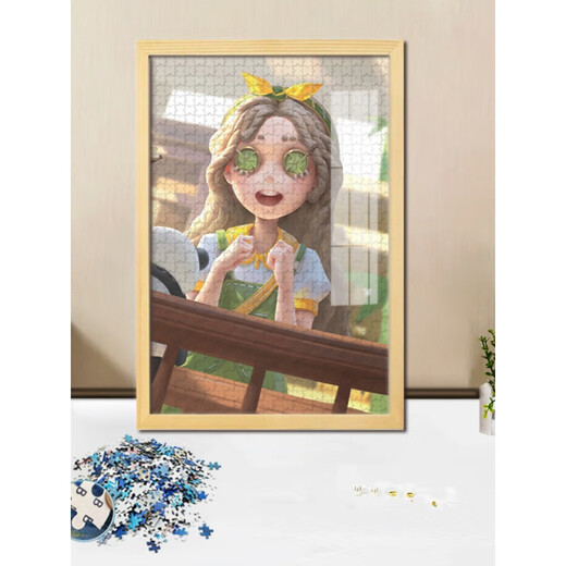 Chuangjingyi's selection of puzzle building blocks for girls with frames, the fifth personality puzzle 1000 pieces of memory little girl with wooden frame handmade A10975-Little girl 52x38 cm (canned without photo frames) 500 pieces
