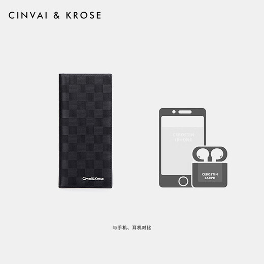 Cinvai/Krose Offizielle Website Kleiner C/K Long Wallet Herren Kopfschicht Cowide Clutch Wallet integrierter Kartenbeutel Vatertag Geschenk Praktische CK Wallet-Schwarz [Geschenkbox Verpackung + Handtasche]