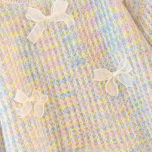 Cypress Lazy Style Round Neck Sweater 2025 Autumn New Women's Sweet Butterfly Loose Knitted Sweater
