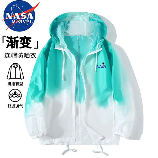 NASA MARVEL Sonnenschutzkleidung Herren leichte Jacke Sommer Sonnenschutzkleidung atmungsaktiv schnell trocknend Ice-Sense Skin Kleidung Grau L
