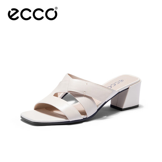 爱步（ECCO）【倪妮同款】凉鞋女鞋 气质通勤粗跟高跟鞋 塑雅213333 米色21333301378 37