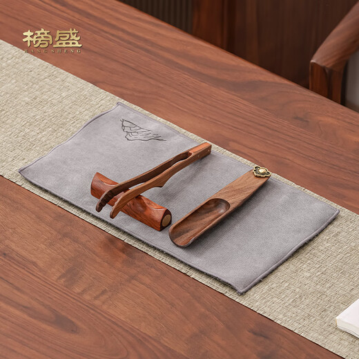 Bangsheng solid wood tea spoon tea set accessories tea shovel household high-end wooden tea spoon Liujunzi accessories single Zhiyin tea spoon (walnut)