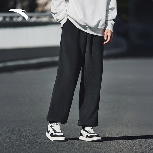 ANTA fire shell polar fleece double-sided fleece trousers men's winter loose velvet thickened leg warmer trousers