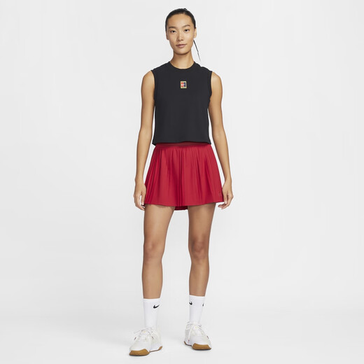 Nike (Nike) Schnelle Trocknerinnen zheng qinwen gleicher plisderner Rock Herbst gewebt mit atmungsaktivem Falten -Tennisrock Spleißen FZ6513 687 Fitness rot/Fitness rot l