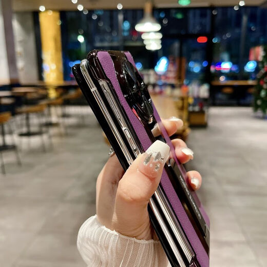 壳爵士 华为MateX5手机壳MateX3保护套翻盖智能皮套高端真皮时尚保时捷隐形支架镜头全包防摔商务保护壳 华为MateX5【羽砂黑】