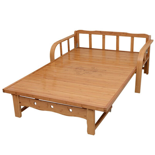 
Foldable sofa bed dual-purpose double single living room multi-function small apartment for household 1.5 meters imitation solid wood bamboo, width 80x long 200 height 32 (dual-purpose extended)