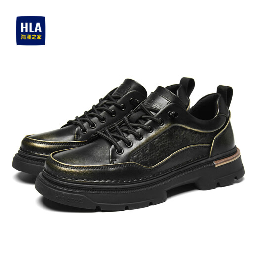 Hailan Home (HLA) Herrenschuhe Retro Wear-Resistant Schnürfrequenz kostenloser Freier Arbeitsschuhe Low Top Outdoor Herren Black 43