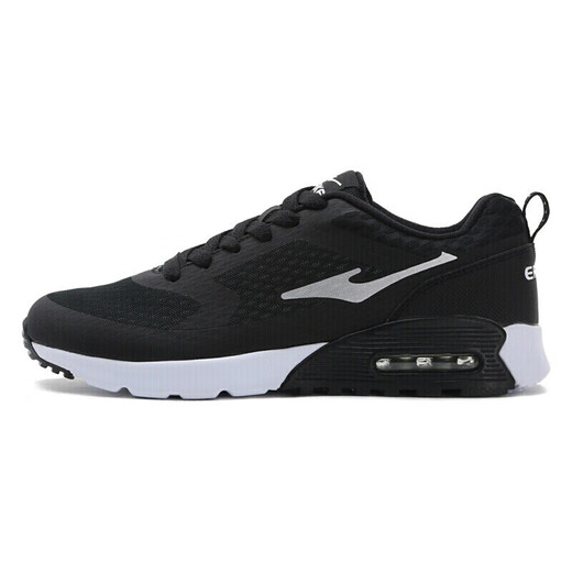 鸿星尔克男鞋气垫运动鞋休闲鞋黑色防滑减震跑鞋软底回弹轻便跑步鞋子男