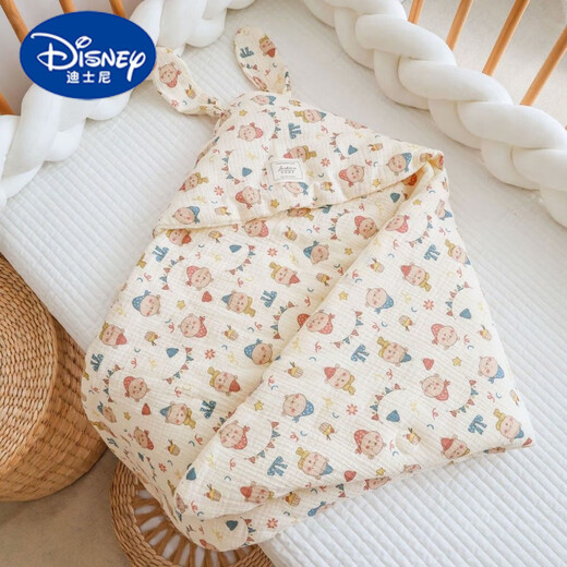 Disney (Disney) baby blanket pure cotton big ears newborn blanket swaddle newborn baby delivery room small quilt autumn and winter thickened Forest Rabbit-400 grams spring and autumn 90*90