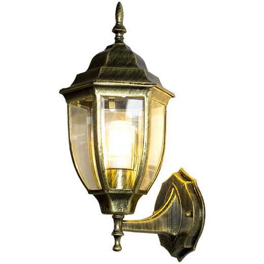 Fenglanq outdoor wall lamp waterproof European retro balcony garden lamp American aisle staircase outdoor pastoral led wall lamp bronze fishing wall lamp