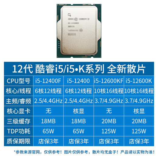 Asus (ASUS) 12th generation CPU motherboard i5 12400f 12490f 12600kf loose chip box board U set B760M-K DDR4 i5-12400F loose chip [three years of store insurance]